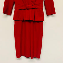 Load image into Gallery viewer, JOHN CHARLES Red Ladies 3/4 Sleeve V-neck A-Line Dress Size UK 10

