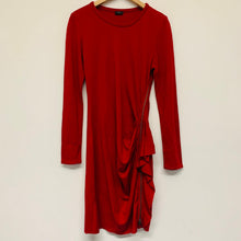 Load image into Gallery viewer, JOSEPH Red Ladies Long Sleeve Round Neck A-Line Stretch Dress Size UK 12
