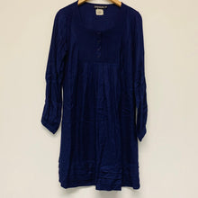 Load image into Gallery viewer, ANTIK BATIK Blue Ladies Long Sleeve Round Neck A-Line Dress Size UK S
