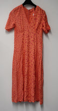 Load image into Gallery viewer, French CONNECTION Ladies Emberglow Orange &amp; Pink Floral Midi Dress UK14 NEW
