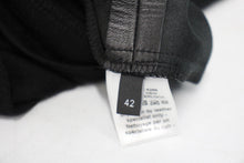 Load image into Gallery viewer, JOSPEH Ladies Black Wool Lambskin Leather Detail Knee Length Dress EU42 UK14
