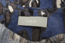 Load image into Gallery viewer, FARHI Ladies Blue Pebble Print Silk Sleeveless Knee-Length Tunic Dress UK12
