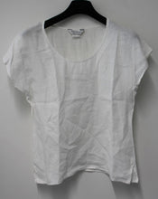 Load image into Gallery viewer, MAX MARA Ladies White Linen Short Sleeve Scoop Neck T-Shirt Top Size UK12
