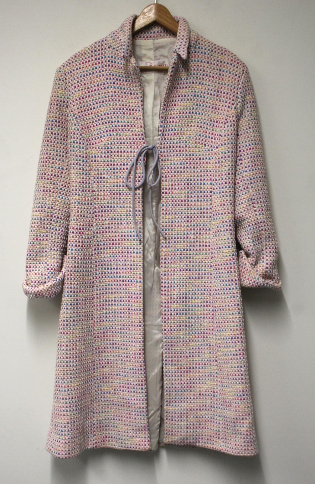 RACHEL ROBARTS Ladies Multicoloured Knitted Knee-Length Coat Approx UK10
