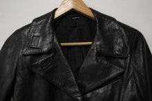 Load image into Gallery viewer, JOSEPH Ladies Black Lambskin Leather 2-Button Single Breasted Jacket FR42 UK14
