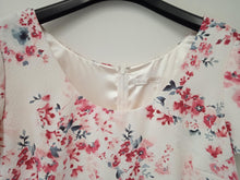Load image into Gallery viewer, JACQUES VERT Ladies Ivory &amp; Pink Floral Print Knee Length Dress Size UK16
