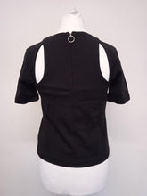 Load image into Gallery viewer, ALEXANDER WANG Ladies Black Stretch Fit Cut-Out Shoulders T-Shirt Size XS
