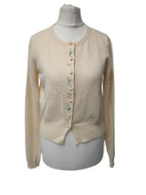 Load image into Gallery viewer, ROUJE Ladies Cream White Wool Blend Long Sleeve Button-Up Cardigan EU34 UK6
