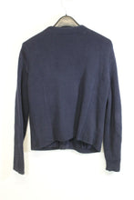 Load image into Gallery viewer, ME+EM Ladies Navy Blue Cotton Long Sleeve Knitted Cardigan Size L
