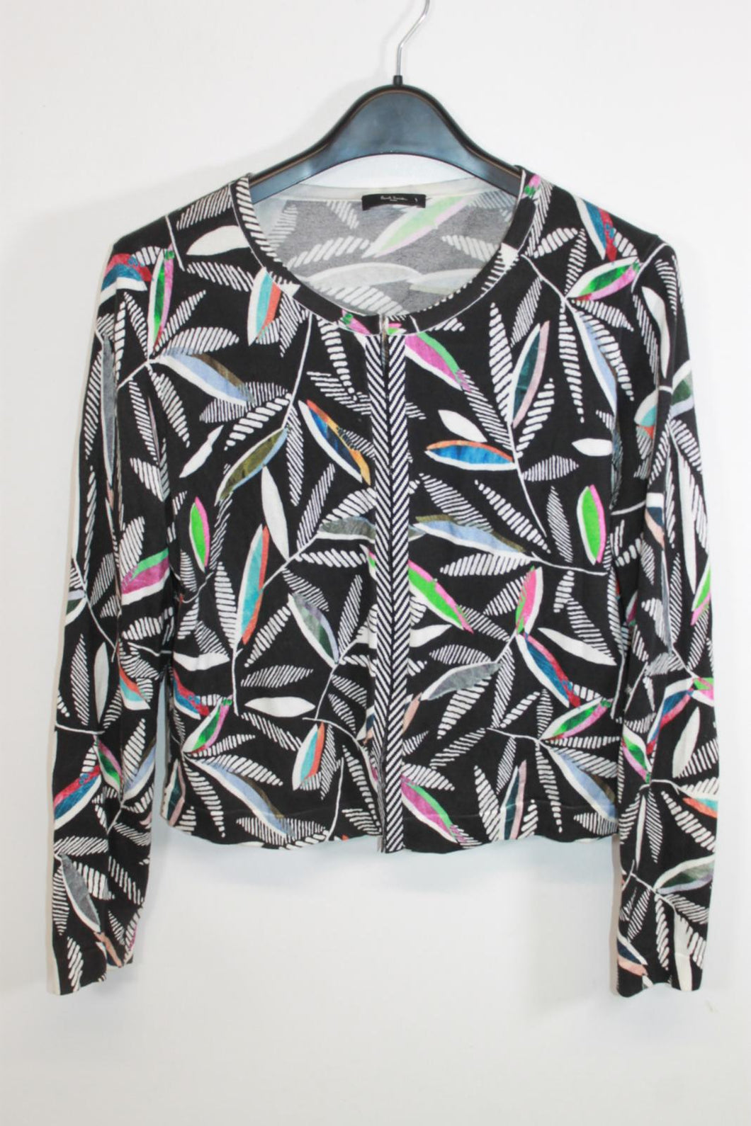 PAUL SMITH Ladies Multicoloured Cotton Round Neck Knitted Cardigan Size M