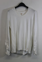 Load image into Gallery viewer, LUCY Ladies White Cotton Long Sleeve Hooded T-Shirt Top Size M
