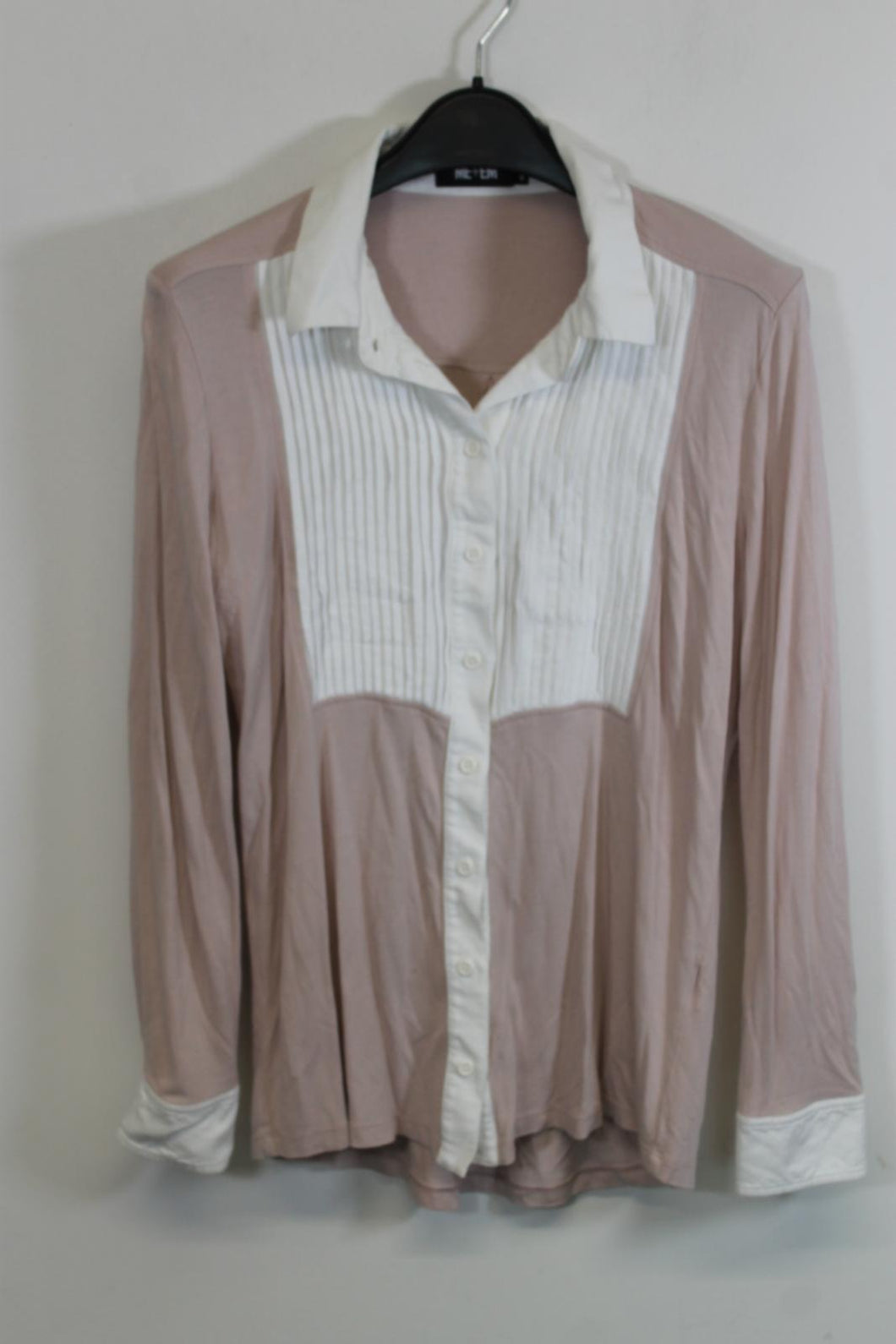 ME Ladies Pink Long Sleeve Button Down Shirt Size M