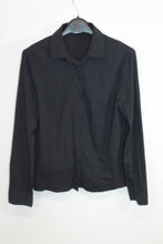 Load image into Gallery viewer, M Ladies Black Cotton Long Sleeve Button Down Shirt EU40 UK12
