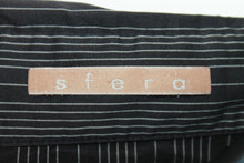 Load image into Gallery viewer, SFERA Ladies Black Striped Cotton Long Sleeve Button Down Shirt EU40 UK12
