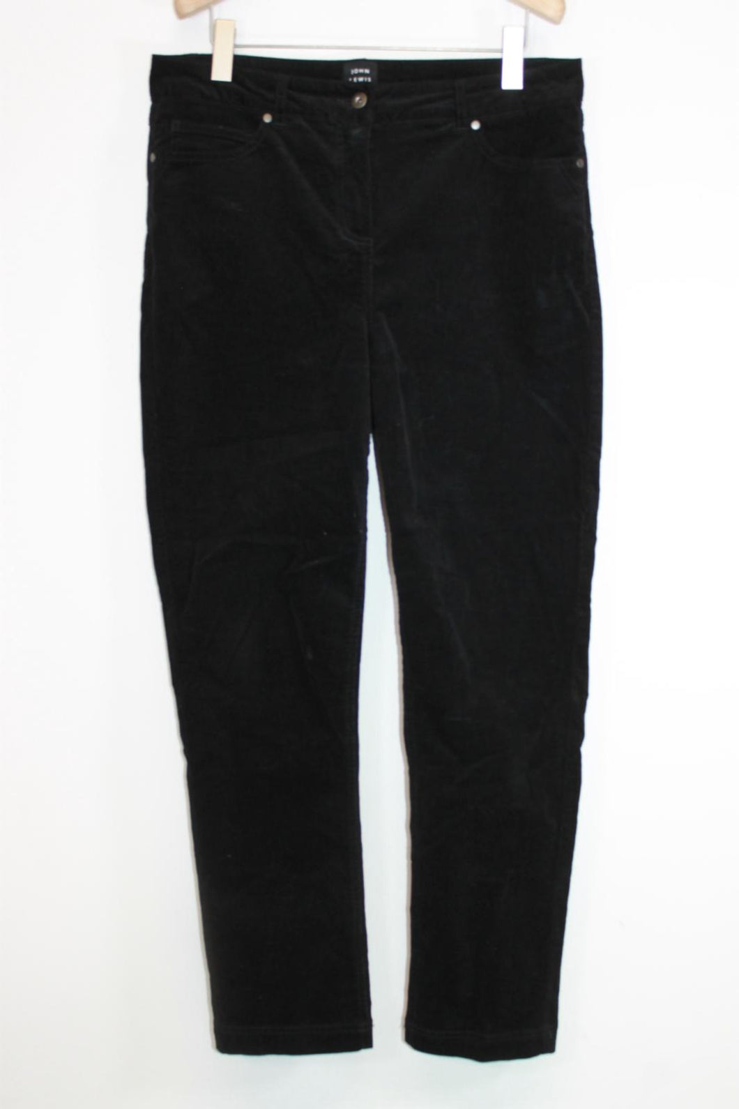 JOHN LEWIS Ladies Black Cotton Corderoy Chino Trousers EU42 UK14