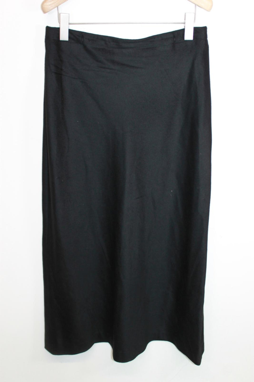 NICOLE FARHI Ladies Black Wool Long Maxi Skirt EU42 UK14