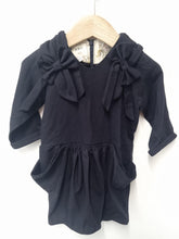Load image into Gallery viewer, LET THEM EAT CAKE Girls Black Wool Short Sleeve V-Neck Dress Size UK 7Y
