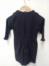 Load image into Gallery viewer, LET THEM EAT CAKE Girls Black Wool Short Sleeve V-Neck Dress Size UK 7Y
