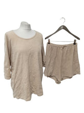 Load image into Gallery viewer, THE SIMPLE FOLK Ladies Beige Cotton Organic Oversized Pyjama Set Size UK M/12
