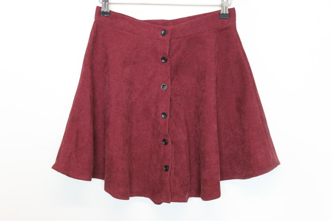 SHEIN Ladies Purple Corderoy Short Button Down A-Line Skirt EU36 UK8