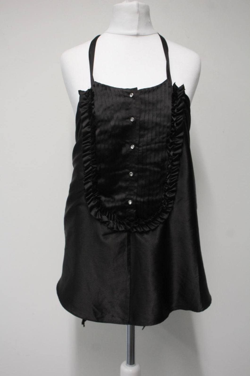 LULUMARIE Ladies Black Satin Pleated Front Sleeveless Camisole Top Size S