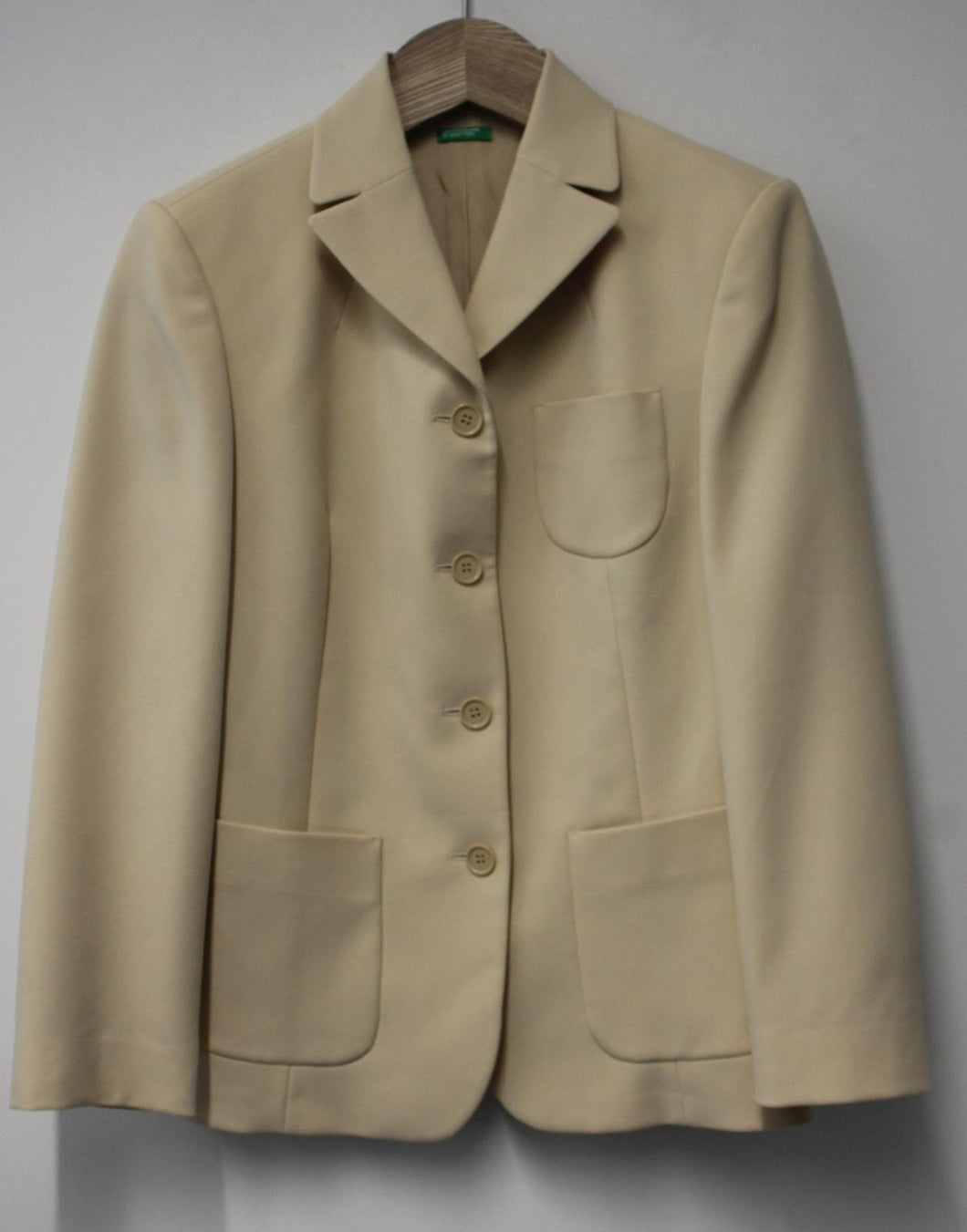 UNITED COLORS OF BENETTON Ladies Beige Single Breasted Suit Jacket IT42 UK10