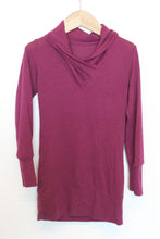Load image into Gallery viewer, Ladies Purple Knit Long Sleeve Twist-Collar Jumper Approx. Size M
