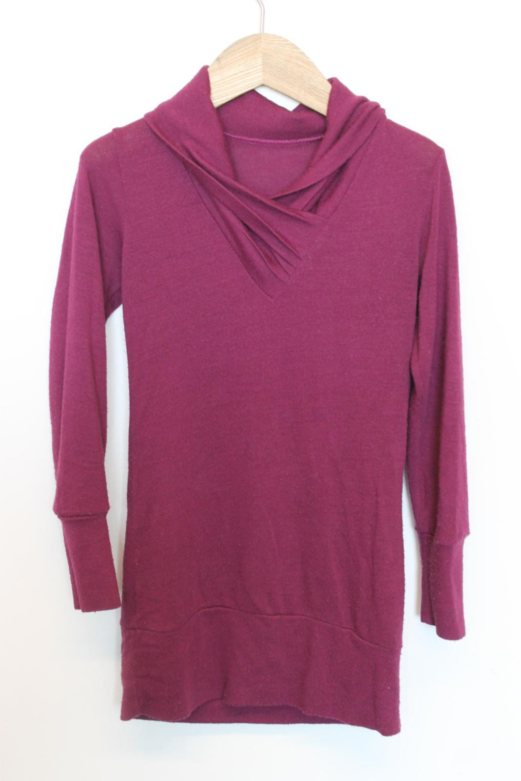 Ladies Purple Knit Long Sleeve Twist-Collar Jumper Approx. Size M