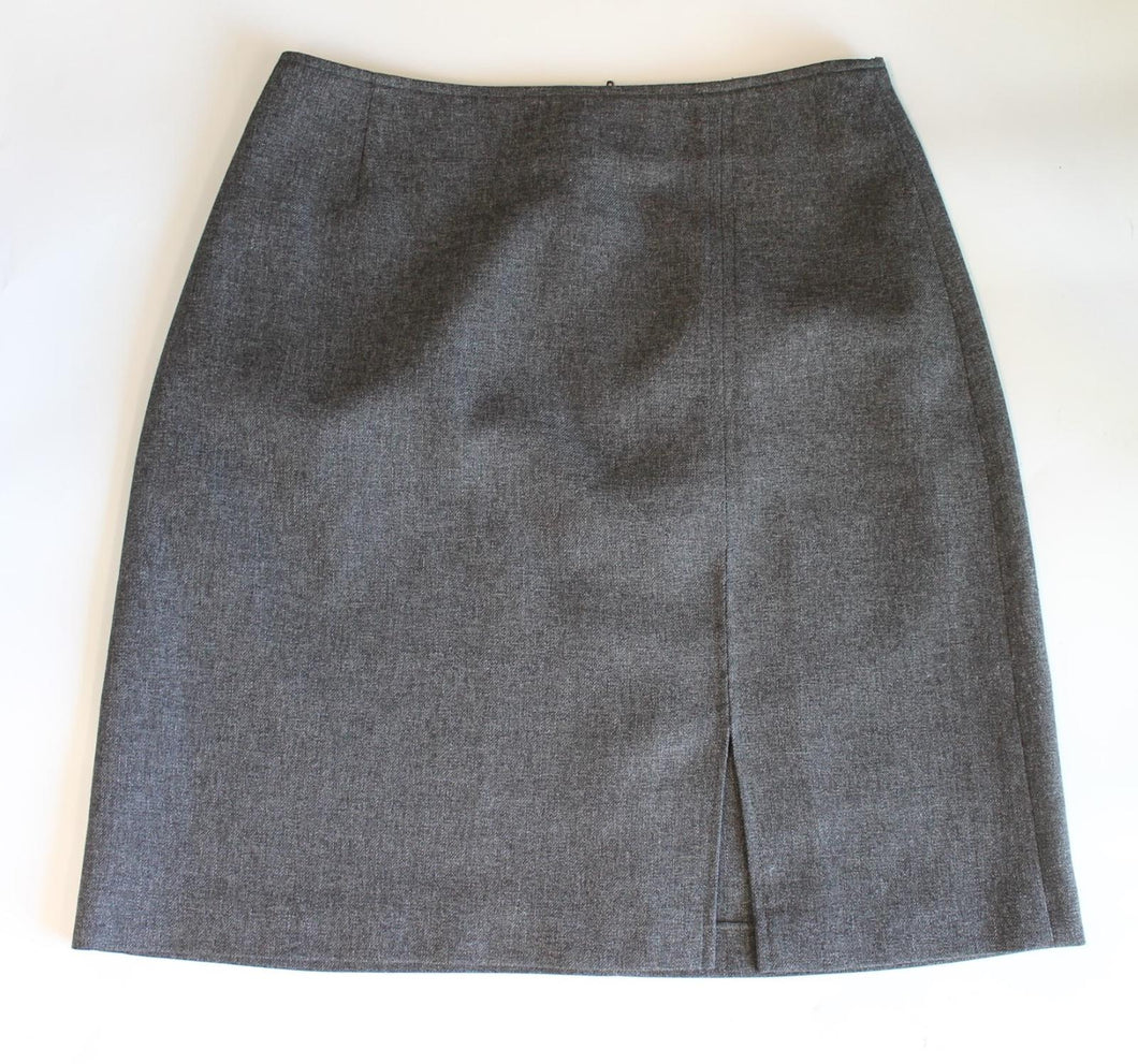 STEFANEL Ladies Grey Straight Knee Length Skirt EU40 UK12