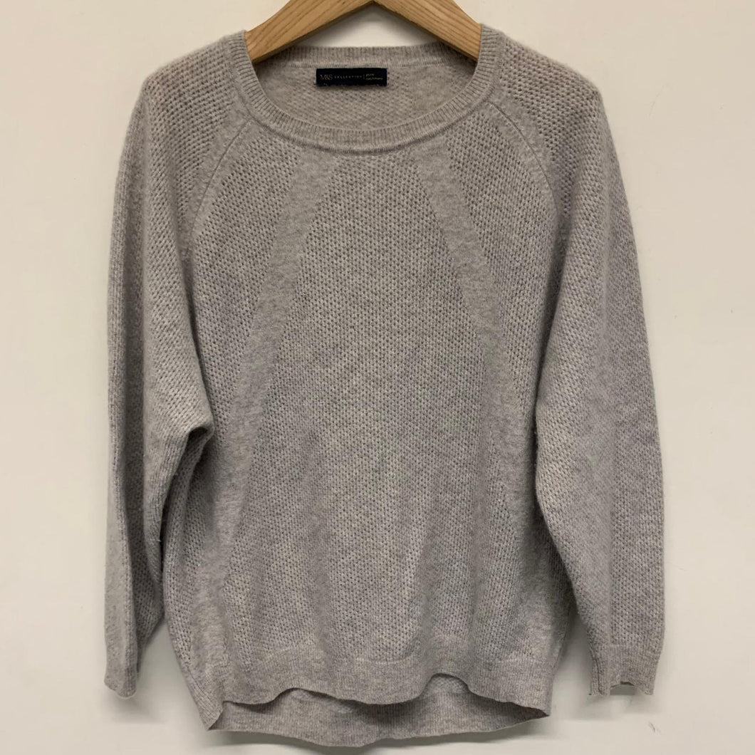 M&S COLLECTION Grey Ladies Long Sleeve Round Neck Pullover Jumper L