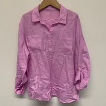 Load image into Gallery viewer, SKOVDE Pink Ladies Long Sleeve Collared Blouse Pullover Top Size UK 14

