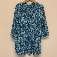 Load image into Gallery viewer, SEASALT Blue Ladies Long Sleeve V-Neck Top Blouse Boho Hippy Size UK 14
