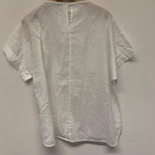 Load image into Gallery viewer, GERARD DAREL White Ladies Short Sleeve Round Neck Top Blouse UK 14
