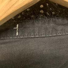 Load image into Gallery viewer, RESERVED Black Ladies 3/4 Sleeve Collared Top Blouse Long Lace Size UK 10
