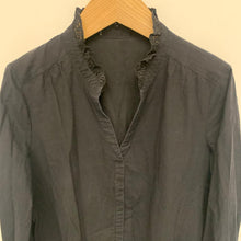 Load image into Gallery viewer, RESERVED Black Ladies 3/4 Sleeve Collared Top Blouse Long Lace Size UK 10
