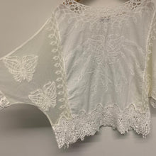 Load image into Gallery viewer, APRICOT White Ladies Short Sleeve Lace Deep V-Neck Top Blouse Size UK 14
