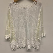 Load image into Gallery viewer, APRICOT White Ladies Short Sleeve Lace Deep V-Neck Top Blouse Size UK 14
