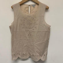 Load image into Gallery viewer, JIGSAW Beige Ladies Sleeveless Round Neck Top Boho Blouse Size UK 12
