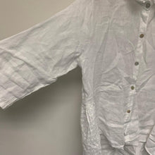 Load image into Gallery viewer, LUNGO L&#39;ARNO White Ladies Short Sleeve Collared Top Blouse Size UK 12

