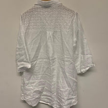 Load image into Gallery viewer, LUNGO L&#39;ARNO White Ladies Short Sleeve Collared Top Blouse Size UK 12
