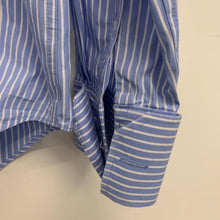 Load image into Gallery viewer, JEFF BANKS Blue Men&#39;s Long Sleeve White Business Collar Stripe Dress Shirt UK M
