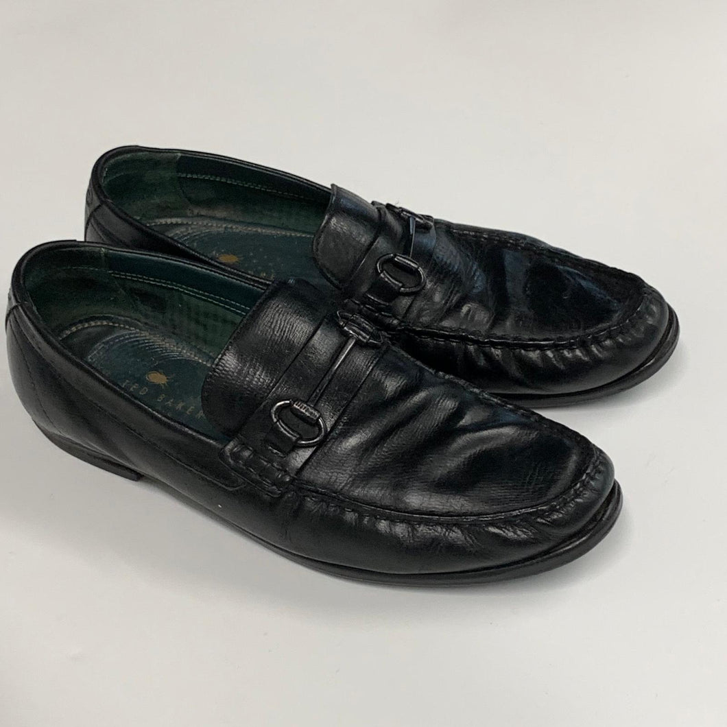 TED BAKER Black Slip On Formal Office Horsebit Loafers Men's Dress Shoes UK 9
