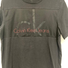 Load image into Gallery viewer, CALVIN KLEIN Black Men&#39;s Short Sleeve Round Neck Mesh Graphic T-Shirt S
