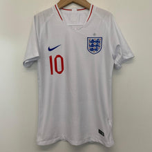Load image into Gallery viewer, NIKE England FootballKit White Men&#39;s Sterling Short Sleeve V-Neck T-Shirt S
