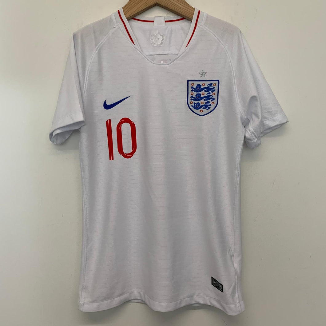 NIKE England FootballKit White Men's Sterling Short Sleeve V-Neck T-Shirt S