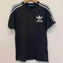 Load image into Gallery viewer, ADIDAS Black White Three Stripe Men&#39;s Short Sleeve Logo Chest T-Shirt S
