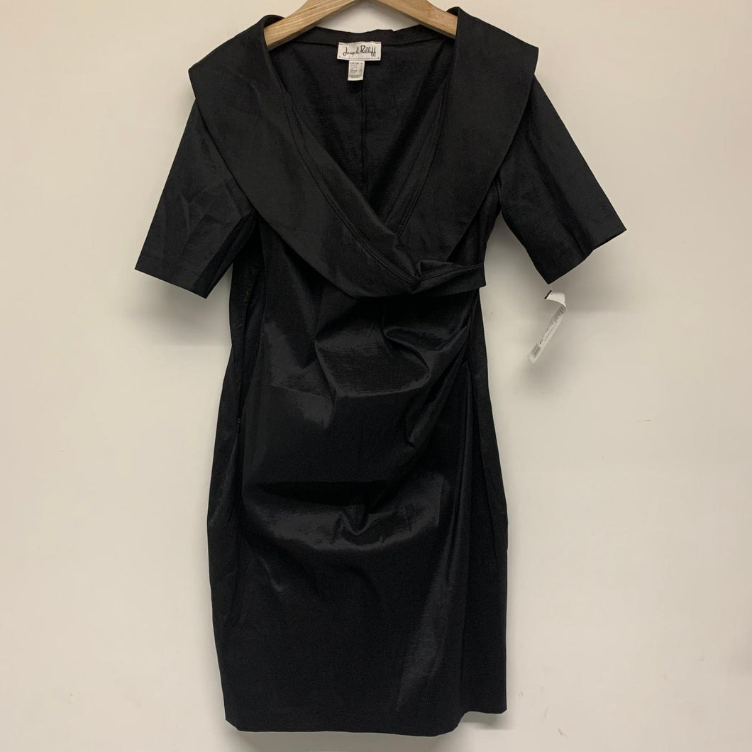 JOSEPH RIBKOFF Black Ladies Short Sleeve V-Neck A-Line Dress Size UK 14 NEW