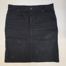 Load image into Gallery viewer, JOSEPH Black Ladies Denim A-Line Dark Wash Knee High Skirt Size UK 14
