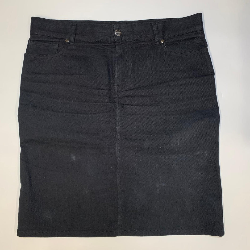 JOSEPH Black Ladies Denim A-Line Dark Wash Knee High Skirt Size UK 14