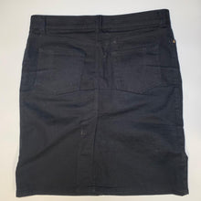 Load image into Gallery viewer, JOSEPH Black Ladies Denim A-Line Dark Wash Knee High Skirt Size UK 14
